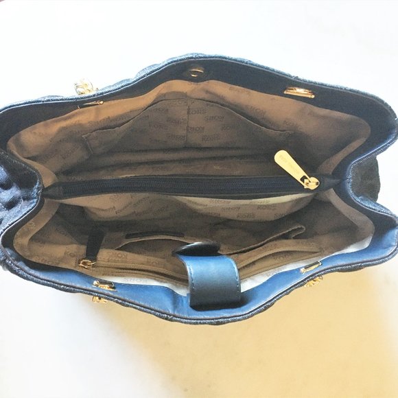 Michael Kors Susannah large tote dark denim chain - Picture 7 of 13